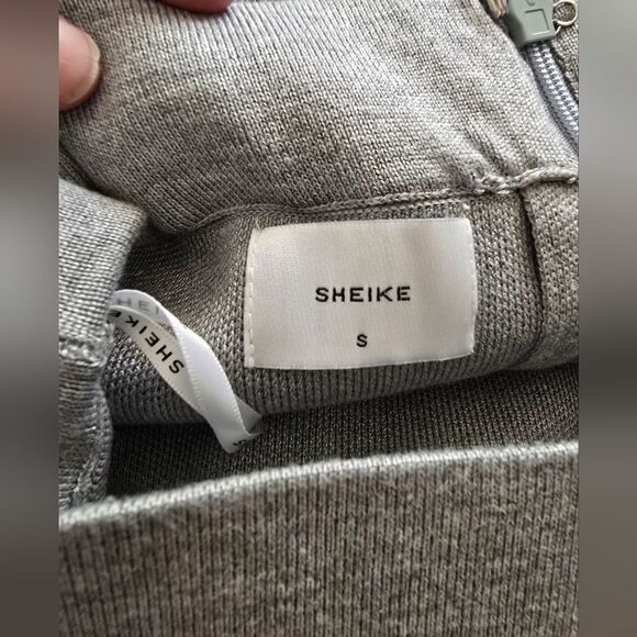 Sheike Tie Waist Gray Knitted Pencil Skirt Size Small - Picture 3 of 7